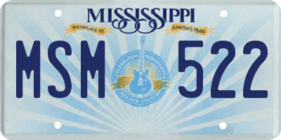 MS license plate MSM522