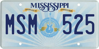 MS license plate MSM525