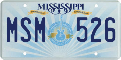 MS license plate MSM526