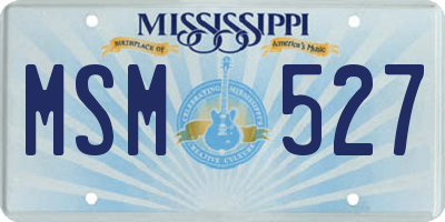 MS license plate MSM527