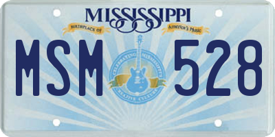 MS license plate MSM528