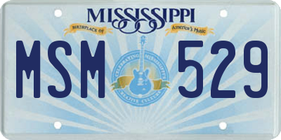 MS license plate MSM529