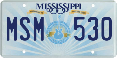 MS license plate MSM530