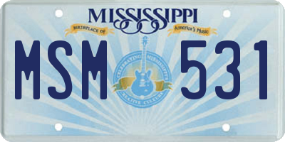 MS license plate MSM531
