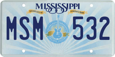 MS license plate MSM532