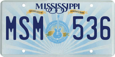MS license plate MSM536