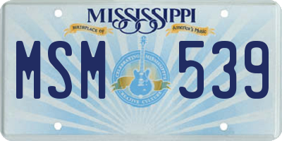 MS license plate MSM539