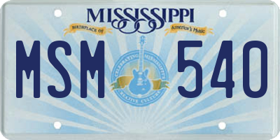 MS license plate MSM540