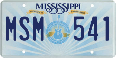 MS license plate MSM541