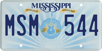 MS license plate MSM544