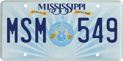 MS license plate MSM549