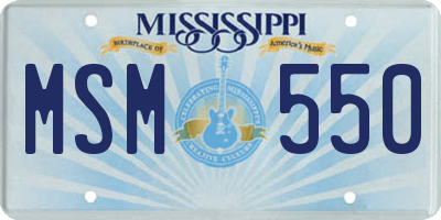 MS license plate MSM550