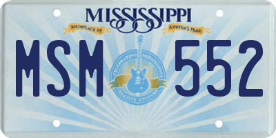 MS license plate MSM552
