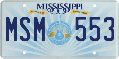 MS license plate MSM553