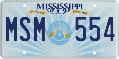MS license plate MSM554