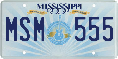 MS license plate MSM555