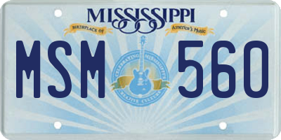 MS license plate MSM560