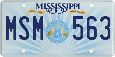 MS license plate MSM563