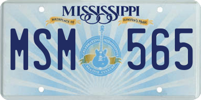MS license plate MSM565