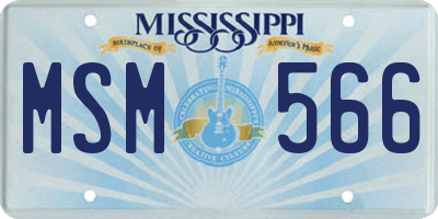 MS license plate MSM566