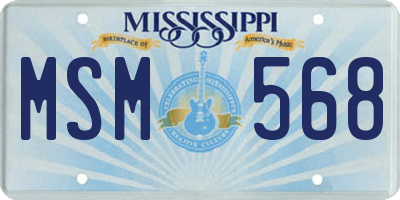 MS license plate MSM568