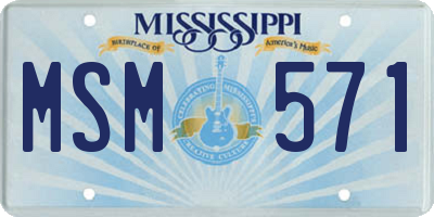 MS license plate MSM571