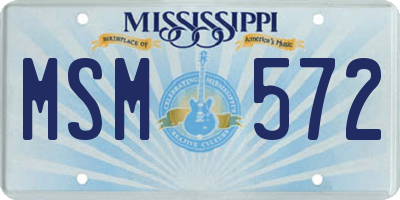 MS license plate MSM572