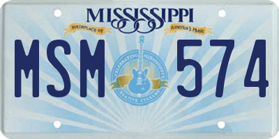 MS license plate MSM574