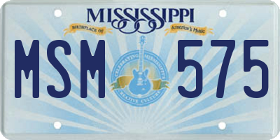 MS license plate MSM575