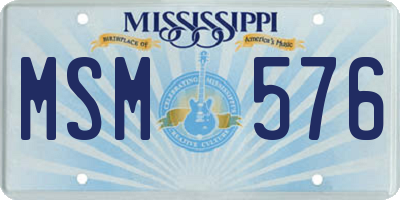 MS license plate MSM576