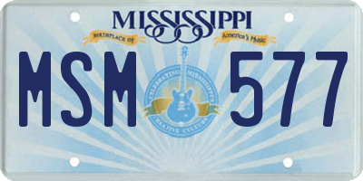 MS license plate MSM577