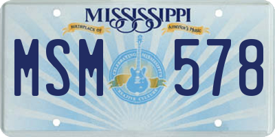 MS license plate MSM578