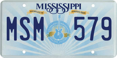 MS license plate MSM579