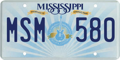 MS license plate MSM580