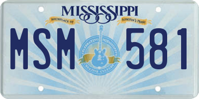 MS license plate MSM581
