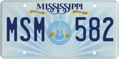 MS license plate MSM582
