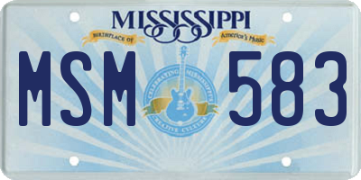 MS license plate MSM583