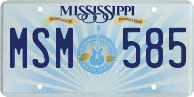 MS license plate MSM585