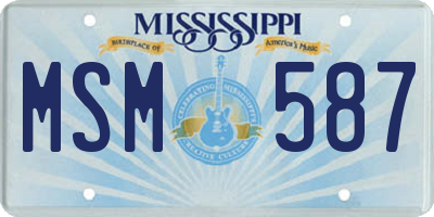 MS license plate MSM587