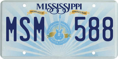 MS license plate MSM588