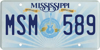 MS license plate MSM589