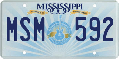 MS license plate MSM592