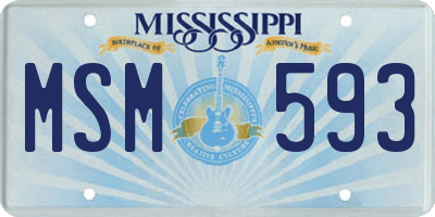 MS license plate MSM593
