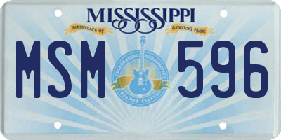 MS license plate MSM596