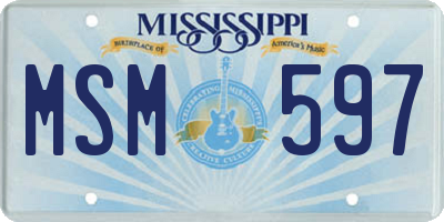 MS license plate MSM597