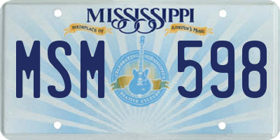 MS license plate MSM598