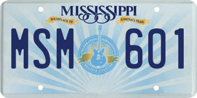 MS license plate MSM601