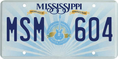 MS license plate MSM604