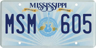 MS license plate MSM605