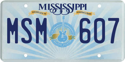 MS license plate MSM607